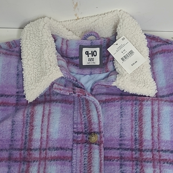 New! Cotton-on Kids Violet Check Jacket 9-10 - Picture 3 of 9